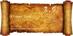 Klepp Ida névjegykártya